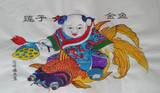 杨家埠木版年画-莲子金鱼-新款促销中-潍坊手工年画娃娃款