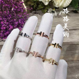 美国代购Tiffany&Co蒂芙尼T形指环18K白金玫瑰金镶钻情侣对戒戒指