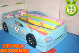 新款儿童汽车跑车床男孩女孩塑料单人小床宝宝家用室内带护栏小床
