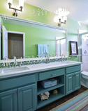 定制美式简约橡木大理石台面双盆浴室柜组合洗手盆欧式洗手台盆柜