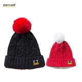 韩国直邮正品代购PANCOAT毛线帽针织帽子毛球男女情侣大眼睛新款