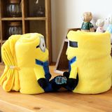 小黄人公仔毛毯空调毯卷卷毯子折叠毯抱枕办公室盖腿毯儿童节礼物
