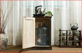 日式烧桐木实木茶水柜/茶水台 茶室收纳柜 自动上水电热水壶专用