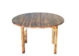 碳木烧桌椅圆形桌子配套可开孔火锅炉桌椅餐饮桌子酒店桌椅2.5厚