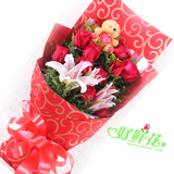 11朵红玫瑰生日鲜花新疆喀什地区库尔勒市同城花店毕业礼批发送花