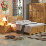 实木床高箱床大床香柏木床双人床1.51.8米简约现代床木床包邮厂家
