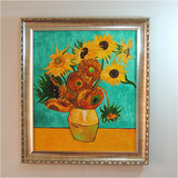 《12朵向日葵》梵高名画临摹纯手绘画立体抽象画印象主义风景油画