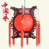 古典木艺雕刻龙头红色福字灯笼 中式仿古木质宫灯 中国风宫廷吊灯