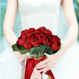 菲寻 创意时尚婚庆新娘手捧花 结婚仿真玫瑰手工花球婚纱照道具