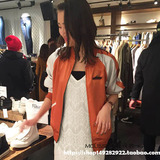 日本代购moussy女装2016春夏新款亮面拼色两面穿棒球服卫衣外套女