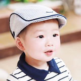 2016韩国春秋新款童帽男宝宝条纹贝雷帽子婴儿童遮阳鸭舌帽包邮潮