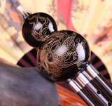 C调降B调专业演奏收藏型全黑檀木手工雕龙专业葫芦丝云南民族乐器