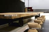 简约现代 沙漏形原木凳个性创意设计师凳子实木餐椅咖啡凳
