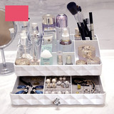 化妆品收纳盒整理盒有盖塑料收纳盒旅行大号带镜子收纳箱化妆包