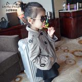 2016童装女童春装圆领韩版长袖儿童娃娃上衣中大童潮开衫外套风衣