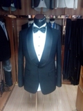 量身定做定制男式修身韩版西服西装套装 黑色结婚新郎礼服