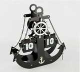 外贸创意复古海盗船智能自动翻页钟 家居客厅挂钟台钟个性礼物品