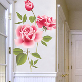 玄关走廊墙贴纸植物花卉 温馨卧室床头喜庆壁画贴纸墙花浪漫玫瑰