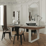 美式复古实木loft办公桌铁艺餐桌会议桌椅电脑长桌书桌写字工作台