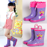春夏秋冬季儿童女童可爱韩版防水橡胶鞋保暖水鞋中筒雨鞋保暖鞋套