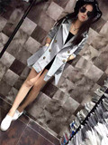 G2 2015新款春秋款韩版精品女装纯棉宽松修身中长款风衣外套0.55