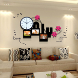 久久达 韩版时尚创意大客厅相框挂钟 欧式静音钟表 卧室石英钟表