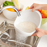 日本SP 淘米篮 洗菜盆 塑料洗米篮 淘米箩 创意水果沥水筐 洗米筛