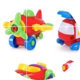 儿童拆装工程车玩具车 塑料积木拼插组装益智男孩小汽车飞机玩具