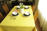 包邮特价北欧宜家美式乡村纯色全棉帆布黄色餐桌布台布盖布茶几布