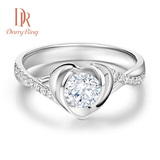 DarryRing求婚钻戒群镶女戒指-心蓝专柜正品钻石戒指正品珠宝定制