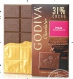 包邮美国高迪瓦GODIVA歌帝梵31%牛奶手工巧克力砖块片零食品 100g