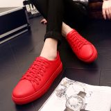 欧美潮牌夏季运动休闲鞋潮鞋系带个性红鞋男鞋子白色男士板鞋红色
