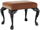 美式实木雕花真皮梳妆凳矮凳欧式化妆凳古筝小凳子换鞋凳清仓促销