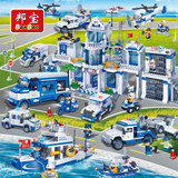 拼装玩具积木邦宝儿童礼物创意益智男孩玩具城市汽车飞机警察系列