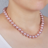 天然南洋海水母贝珠珍珠项链混彩色强光正圆形无暇送妈妈女友特价