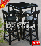 碳化实木酒吧桌椅 高脚椅 咖啡桌椅套件 酒吧桌椅组合 吧台椅
