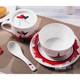 陶瓷早餐具儿童单人餐具情侣婚庆礼品餐具套装创意西式韩式骨瓷