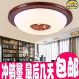 中式吸顶灯圆形LED卧室客厅现代简约实木房间过道玄关阳台正品