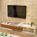 现代简约电视柜 大小户型可伸缩电视柜 白色钢琴烤漆