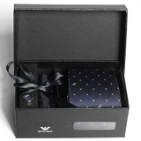 正品阿玛尼领带男/高档商务休闲职业婚礼真丝蓝色领带夹/礼盒包装