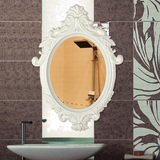 欧式简约壁挂浴室镜卫浴镜洗手间镜子客厅创意树脂边框雕花装饰镜