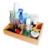 实木收纳盒 超大容量护肤化妆品梳妆盒木质格子储物盒整理化妆箱