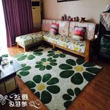 客厅茶几卧室纯手工羊毛混纺地毯 欧美抽象黑白玫瑰花长方形定制