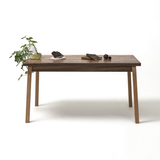 万兴家居黑胡桃木红橡木现代 日式结合餐桌 实木原木餐桌 工作台