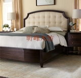 美式全实木床双人床简美软包床头靠纯可定制床气撑高箱公主床婚床