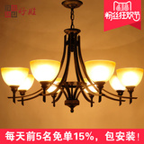 新中式吊灯客厅灯美式乡村卧室餐厅灯欧式铁艺复古吊灯大气灯具