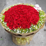 99朵红玫瑰圣诞节平安夜鲜花祝福深圳广州上海市鲜花速递同城送花