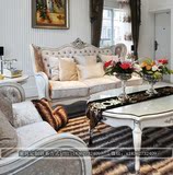 欧式沙发客厅高档实木布艺沙发组合样板房家具售楼部接待双人沙发