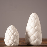 Zakka杂货创意白色小松果陶瓷摆件 创意家居工艺品批发 松果装饰