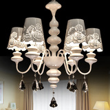 简约欧式现代客厅吊灯白色美式创意铁艺水晶吊灯餐厅田园卧室灯具